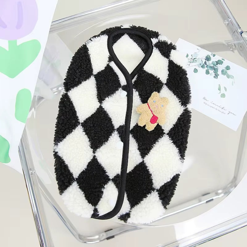 Cozychic Plaid Pet Vest – Soft, Stylish Winter Warmth for Small Dogs & Cats