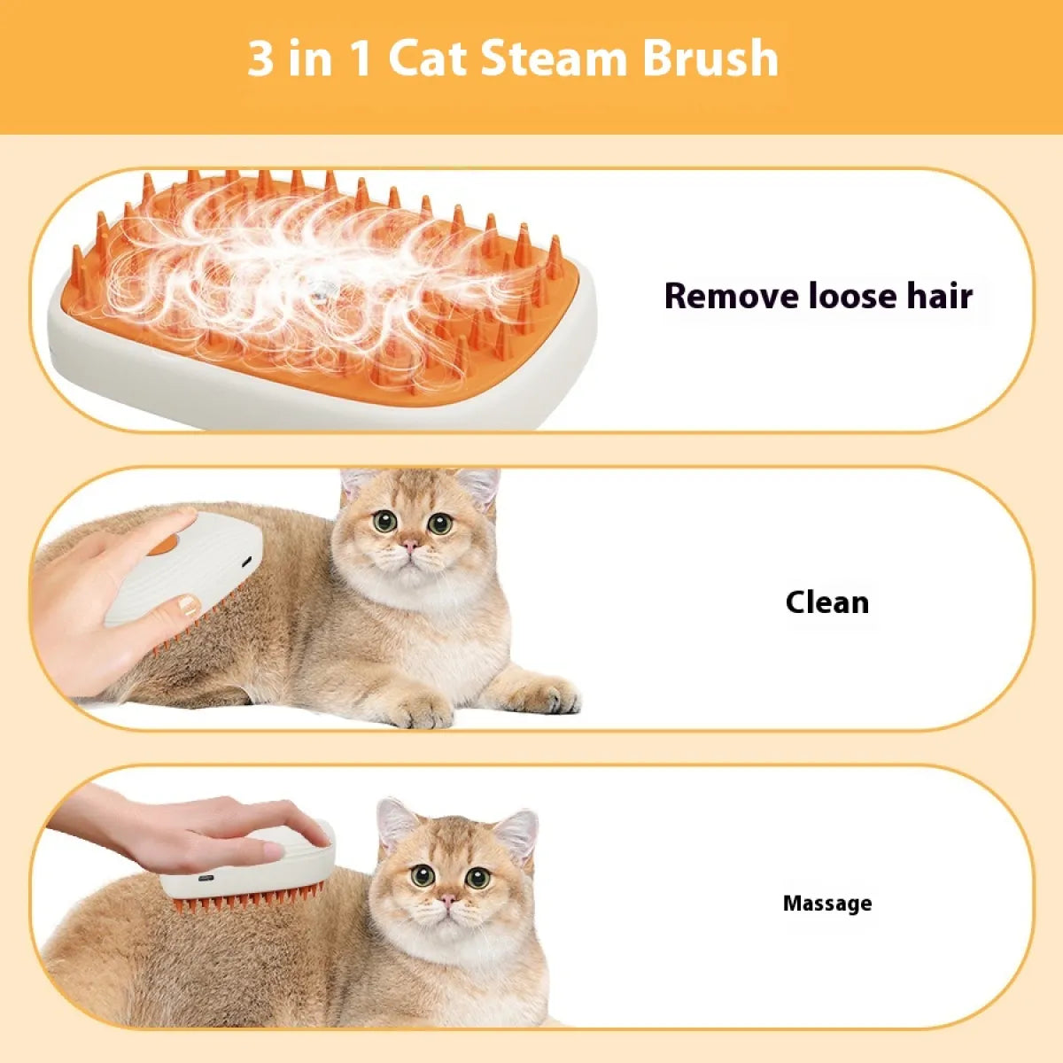 USB Rechargeable Pet Steam Comb