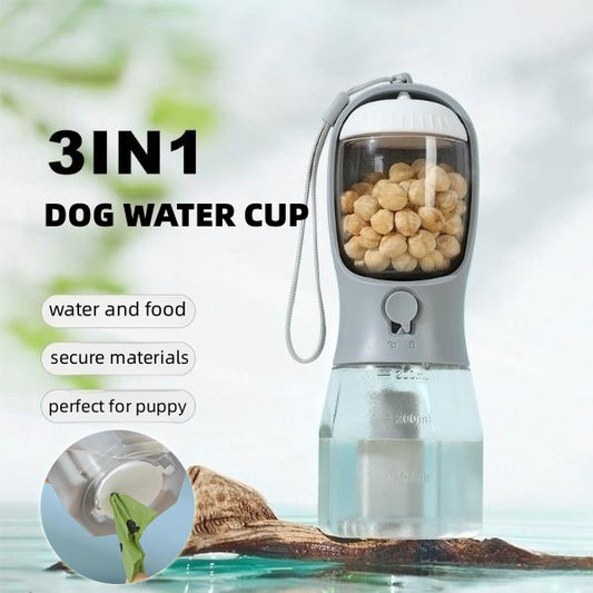 Portable 3-in-1 Dog Water and Food Travel Cup