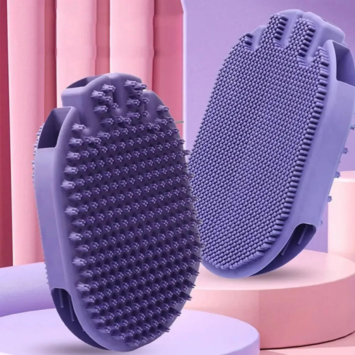 Dual-Sided Pet Shampoo Brush