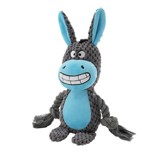 Interactive Plush Cotton Rope Dog Tug Toy for Training