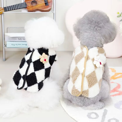 Cozychic Plaid Pet Vest – Soft, Stylish Winter Warmth for Small Dogs & Cats