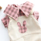 Thin Plaid Dog Shirt Overalls