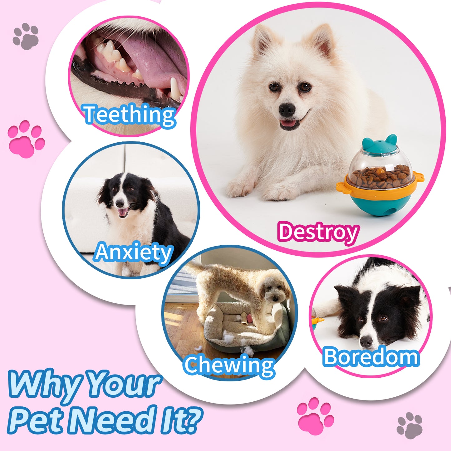 Interactive Dog Treat Ball Slow Feeder Toy