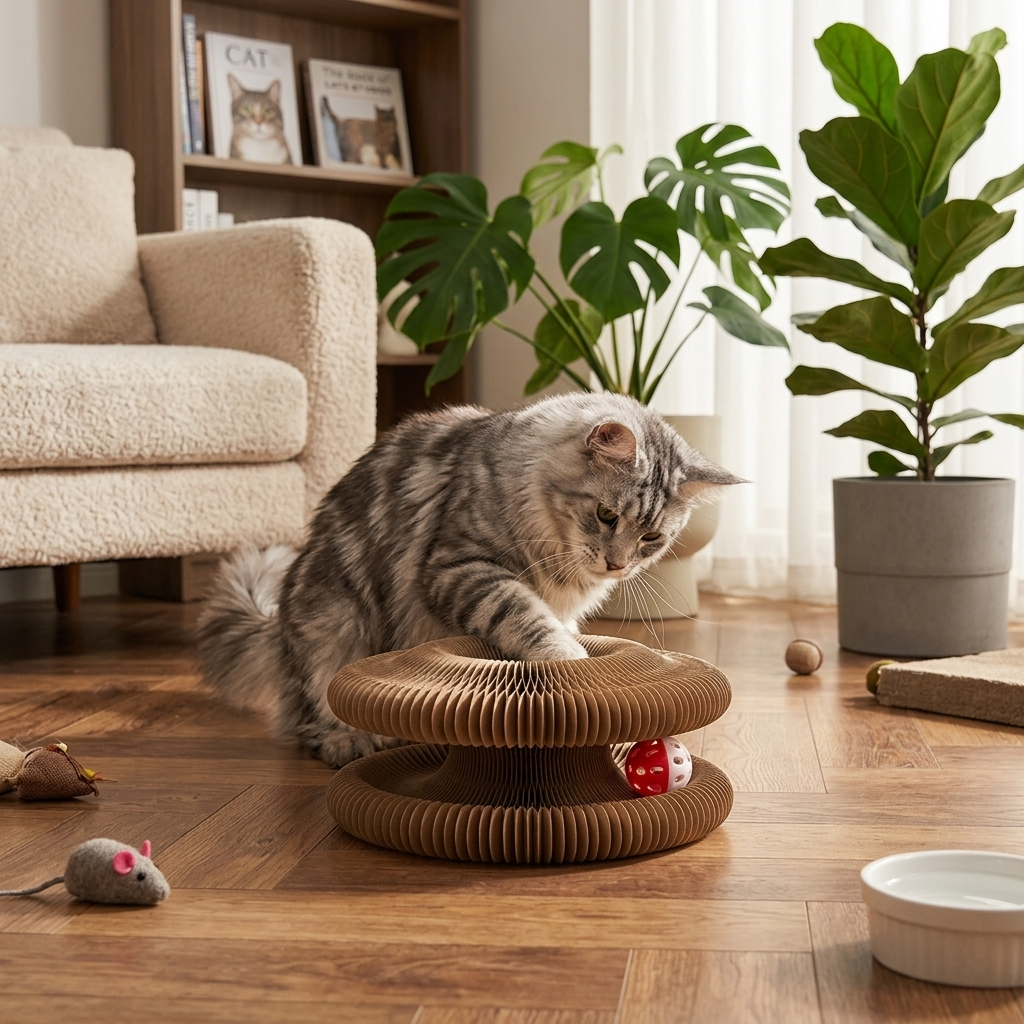 Accordion Cat Scratching Board Interactive Kitty Toy