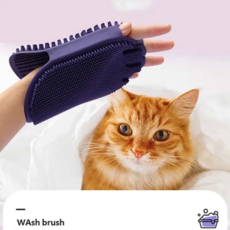 Dual-Sided Pet Shampoo Brush